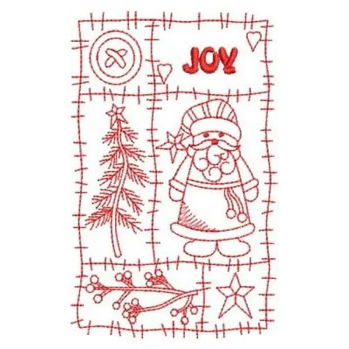 Get Yours Redwork Joy Rectangle Embroidery Design